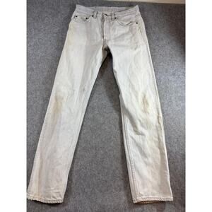 VINTAGE 90s Levis 501 Jeans Mens 32x32 Gray Light Wash Denim Straight Leg Grunge